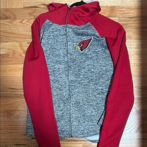 NFL Team Apparel Cardinals Women's Varsity Jacket - Red and Grey